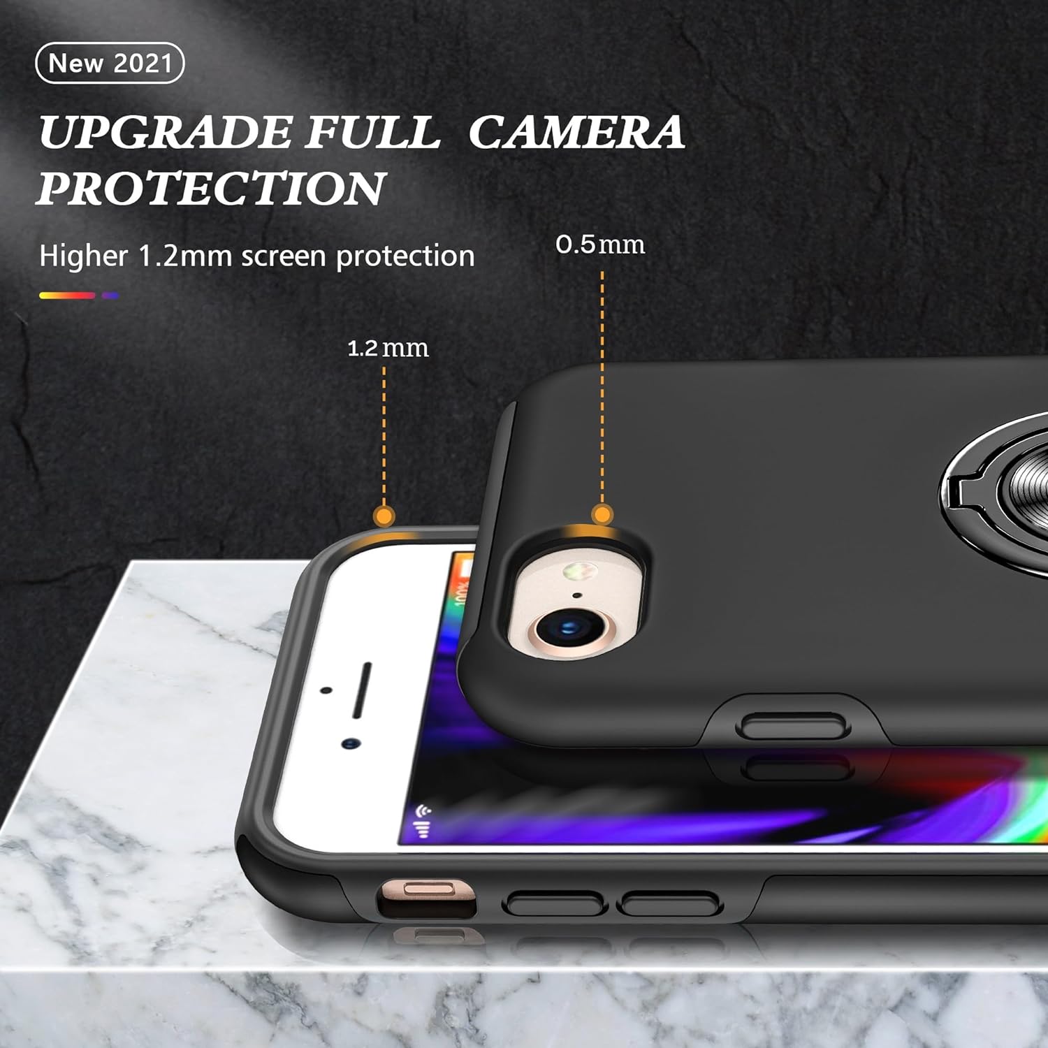 Étui hybride magnétique avec anneau invisible pour iPhone 7 Plus / 8 Plus Étui hybride magnétique avec anneau invisible pour iPhone 7 Plus / 8 Plus